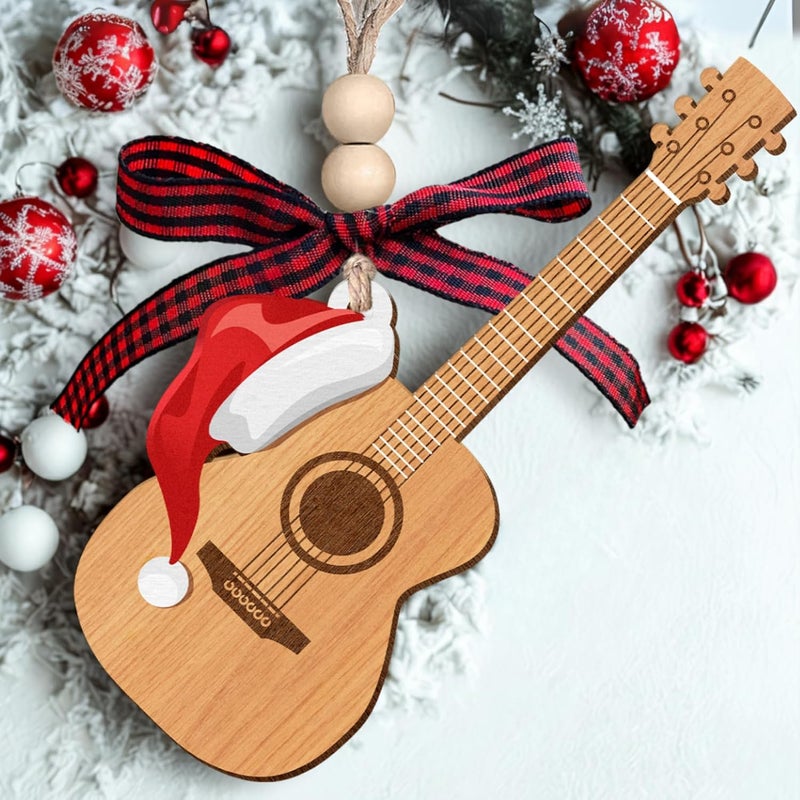 SUCHAGIFT Guitar Ornament - Guitar Ornaments for Christmas Tree - Music Gifts for Guitars Lovers, Players, Guitarist, Teacher, Musician - Gifts for Music Lovers - Wood Musical Ornament 2025 - Image 1